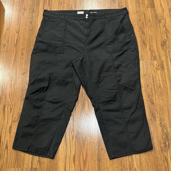 Pilcro Pants Womens 26W Plus Gray High Rise Pockets Crop Ankle *Flaw* - Picture 1 of 10